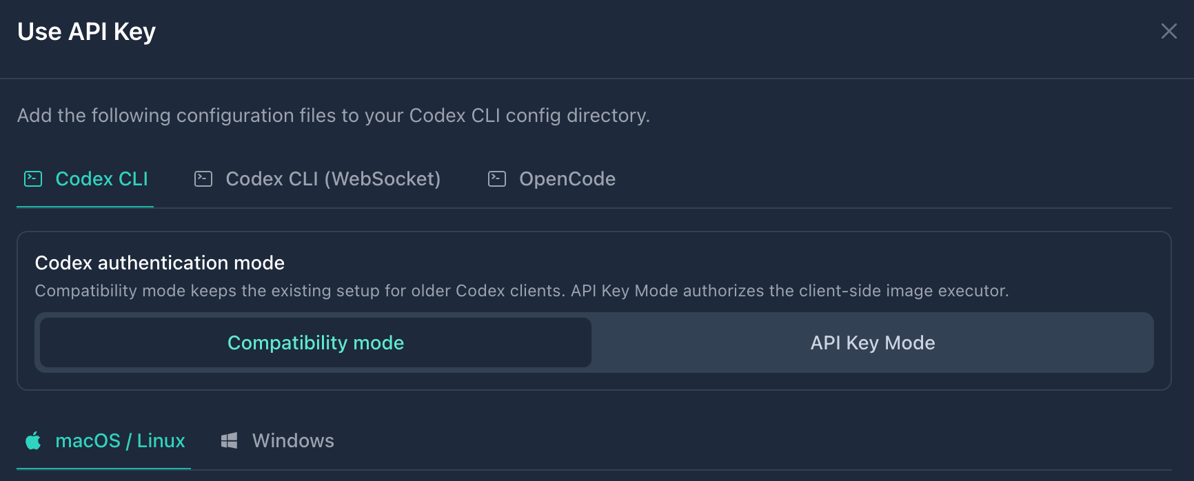 Claude Code configuration in the Use Key dialog